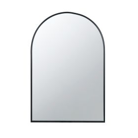 Cod 36 Inch Wall Mounted Mirror, Wide Arched Design Black Metal Frame