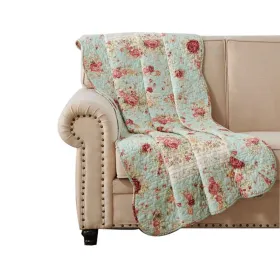 Rosle 50 x 60 Quilted Throw Blanket with Fill, Rose Flowers, Multicolor