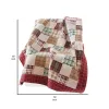 Evi 50 x 60 Inch Quilted Patchwork Throw Blanket, Soft Multicolor Cotton
