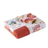 50 x 60 Inch Quilted Throw Blanket with Fill, Floral Print, Multicolor