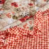 Lire 50 x 60 Inch Quilted Throw Blanket with Fill, Windflower Print, Red