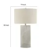 Bard 30 Inch Table Lamp, Accent Cylindrical Base, Ivory Oval Fabric Shade