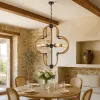 Gemo 36 Inch Chandelier, Crossed Clover Design, Brass Black Metal