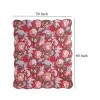 Milz 50x60 Quilted Throw Blanket, Cotton, Polyester, Red Floral Print