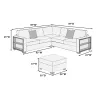 Contemporary Functional Sectional Sofa 4pc Set Gray Boucle Couch Loveseat w Built-in Shelfs Wedge, Ottoman Living Room Furniture L-Shaped Design Couch