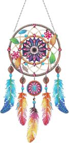 Diamond Dream Catchers Kit, Hanging Diamond Art, DIY Kit for Home Wall & Window Decor, Handmade Craft for Room Decoration (Nature)