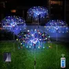 Outdoor Solar Garden Lights; 4 Pack 120 LED Copper Wire Waterproof Solar Garden Fireworks Lamp with Remote; 8 Modes