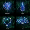 Outdoor Solar Garden Lights; 4 Pack 120 LED Copper Wire Waterproof Solar Garden Fireworks Lamp with Remote; 8 Modes