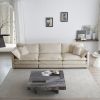 Mid-Century Modern Couch 3-Seater Sofa With 2 Armrest Pillows And 3 Toss Pillows, Couch For Living Room  Chenille