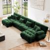 Free Combination Modular Sectional Sofa,U Shaped Couch For Living Room, 4-Seater Comfy Cloud Couch With 2 Ottomans, Chenille