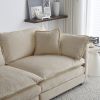 Mid-Century Modern Couch 3-Seater Sofa With 2 Armrest Pillows And 3 Toss Pillows, Couch For Living Room  Chenille