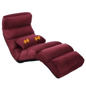 Folding Multi-Position Sofa Bed Lounger Chair with Massage Pillow (Color: Red)