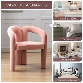 COOLMORE Contemporary Designed Velvet Fabric Upholstered A set of 2 (Color: Pink Velvet)