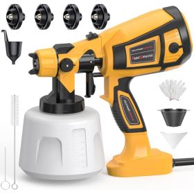 1000W Powerful HVLP Spray Gun Electric With 4 Nozzles - Perfect For House, Furniture, Cabinets, Walls, Doors, Fences - High Efficiency & Easy Cle (Option: yellow)